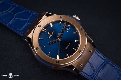 hublot blue fusion gold watch|hublot classic fusion classico.